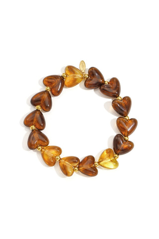 Kopen bruin Bijoutheek Armband (Sieraad) Hartjes