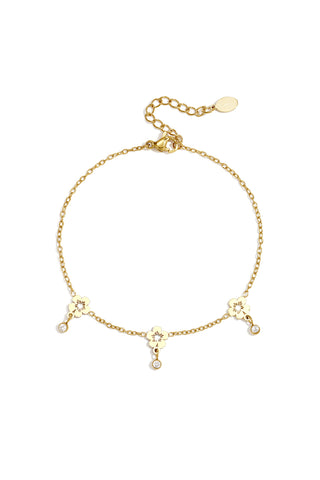 Bijoutheek Armband (Sieraad) Bloemen Hangende Steentjes