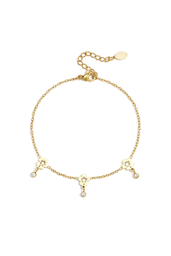 Bijoutheek Armband (Sieraad) Bloemen Hangende Steentjes