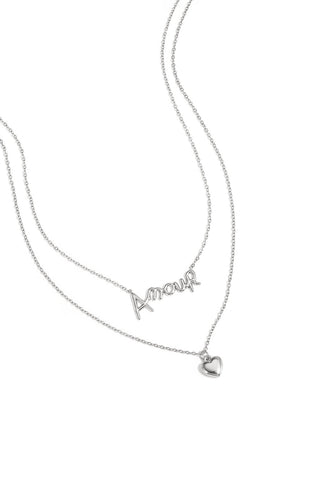 Bijoutheek Collier Dubbel Hart Amour