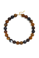 Bijoutheek Collier Kralen Rond Gemeleerd Grof