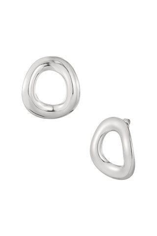 Kopen zilver Bijoutheek Oorknoppen Organisch Open Cirkel