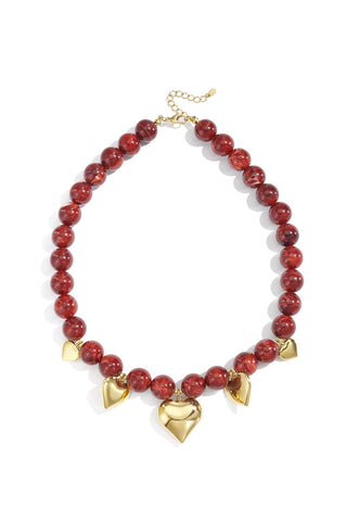 Bijoutheek Collier Statement Kralen Harten