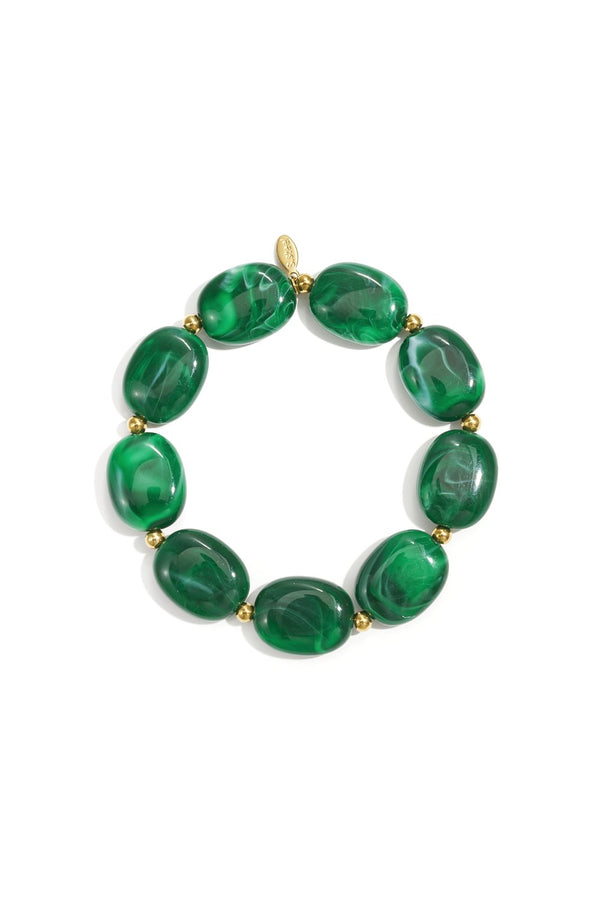 Bijoutheek Armband (Sieraad) Elastiek Kralen Ovaal Plat