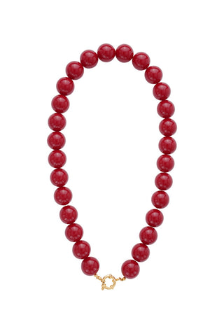 Kopen wine-red Bijoutheek Collier Statement Kralen 15mm