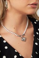 Bijoutheek Collier Parels Hart Bedel