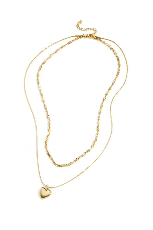 Bijoutheek Collier Dubbel Hart