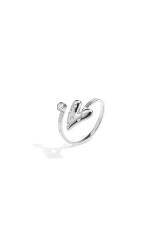 Bijoutheek Ring (Sieraad) Huggie Bold Hart Steentjes