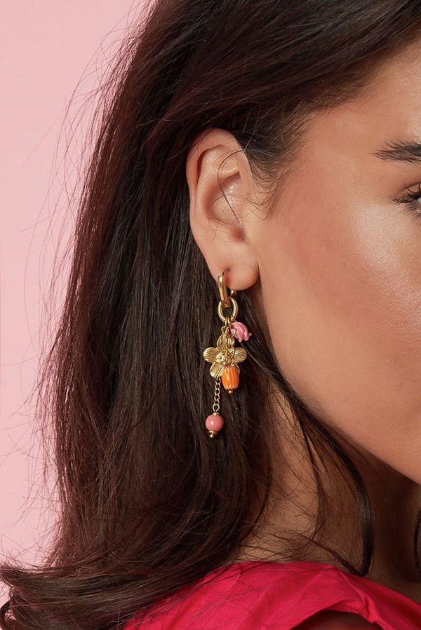 Bijoutheek Oorhangers Roos Bloem Kralen