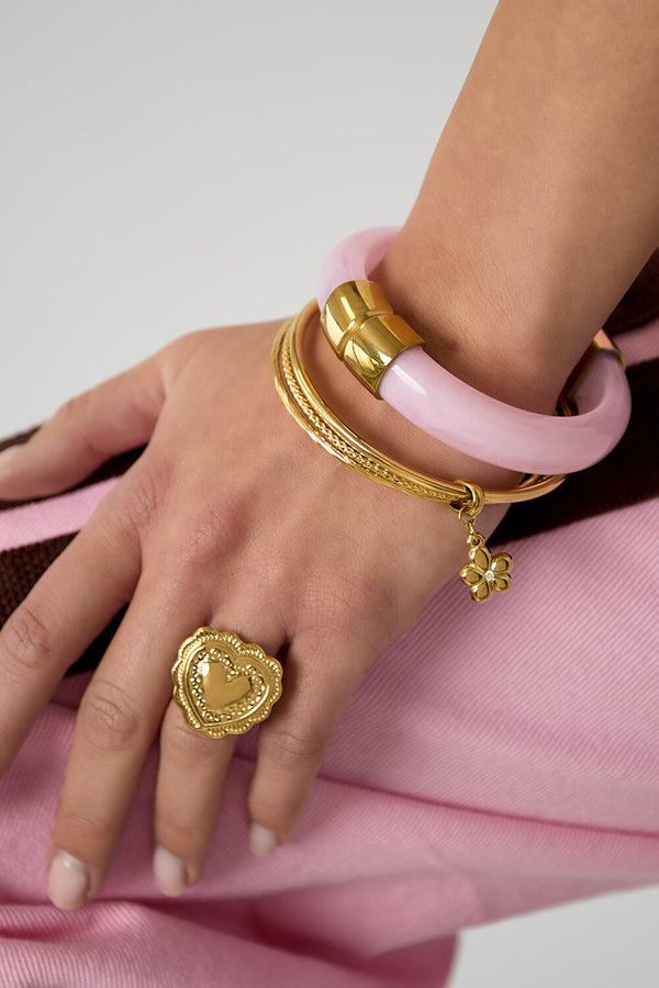 Bijoutheek Armband (Sieraad) Bangle Set Bloem Bedel