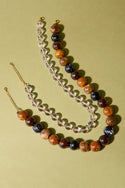 Bijoutheek Collier Kralen Rond Gemeleerd Grof