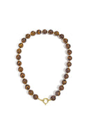 Bijoutheek Collier Kralen 14mm Leopard