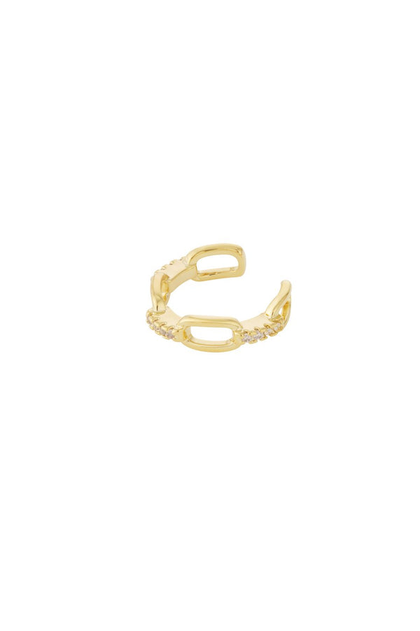 Bijoutheek Earcuff Schakel Ovaal Steentjes