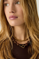 Bijoutheek Collier Kralen 14mm Leopard