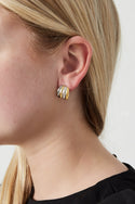Bijoutheek Oorknoppen Bicolor Goud Zilver Fusion