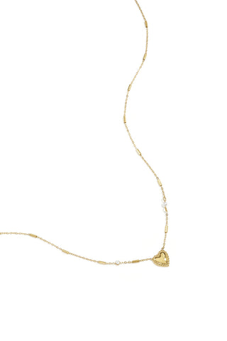 Bijoutheek Collier Fijn Hart Parel Steentje