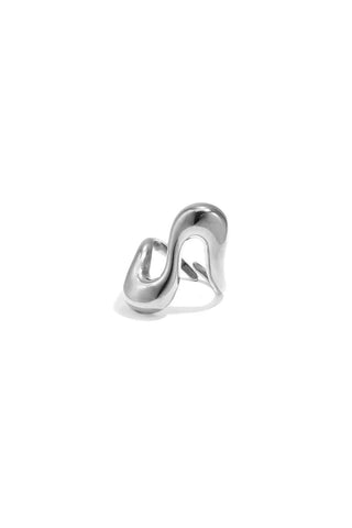 Kopen zilverkleurig Bijoutheek Ring (Sieraad) Wavy Statement