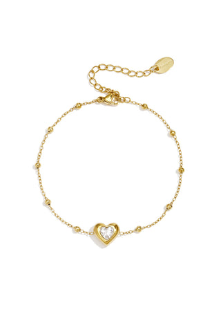 Bijoutheek Armband (Sieraad) Balletjes Hart Steen