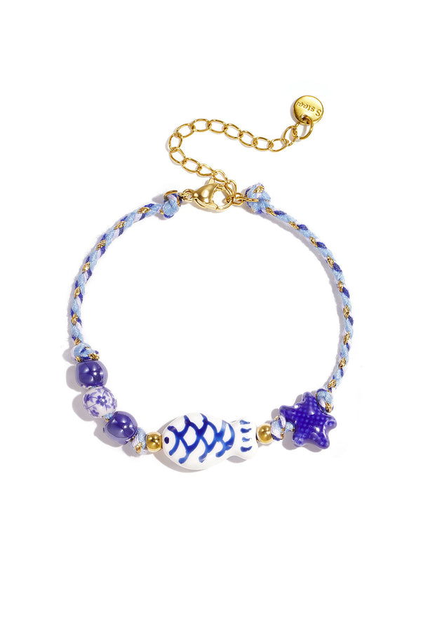 Bijoutheek Armband (Sieraad) Summer Vibe Touw Kralen Vis