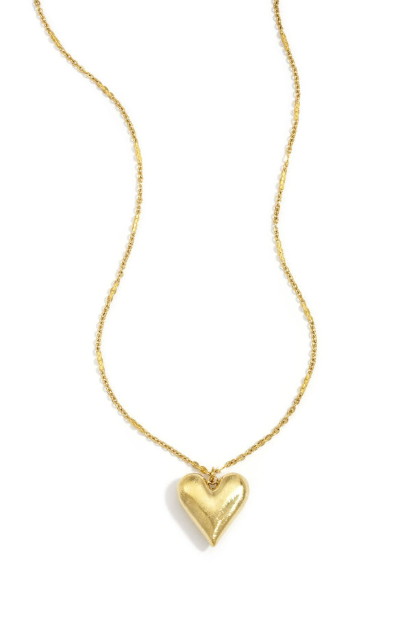 Bijoutheek Collier Bol Hart Mat Geborsteld