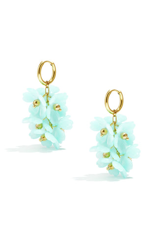 Kopen baby-blue Bijoutheek Oorhangers Zomer Bloemen Tros