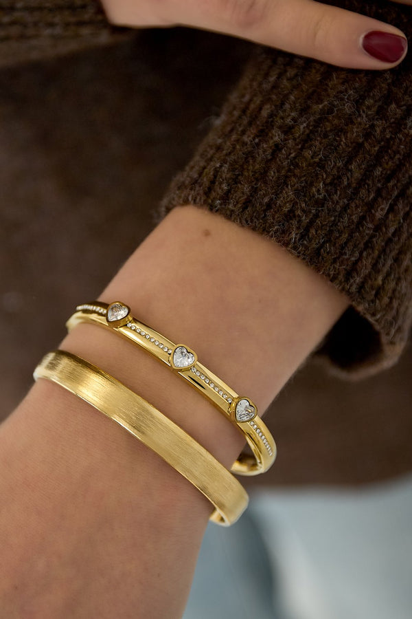 Bijoutheek Armband (Sieraad) Bangle Hartjes Steentjes