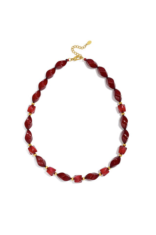 Kopen bordeaux Bijoutheek Collier Statement Kralen Twist