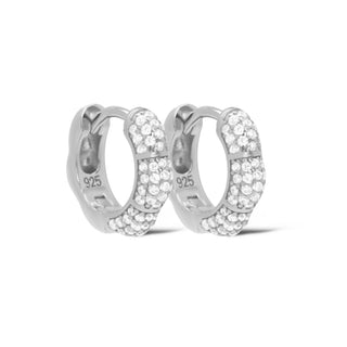 Kopen zilver Karma Oorringen Hinged Hoops Cellie Zirconia