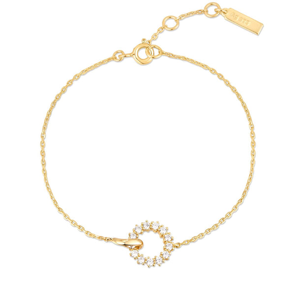 ANIA HAIE Miss Twinkle | Gold Interlinked Circles Pavé Bracelet