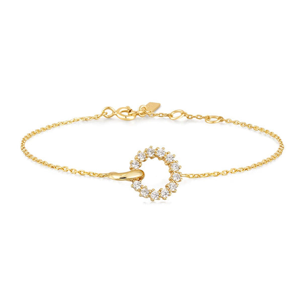 ANIA HAIE Miss Twinkle | Gold Interlinked Circles Pavé Bracelet