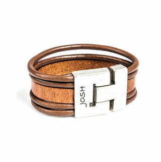 JOSH Men's Bracelet - 24085 BRA-S/BROWN (LENGTH: 20.5-21.5 cm)
