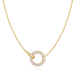 ANIA HAIE Miss Twinkle | Gold Interlinked Circles Pavé Necklace