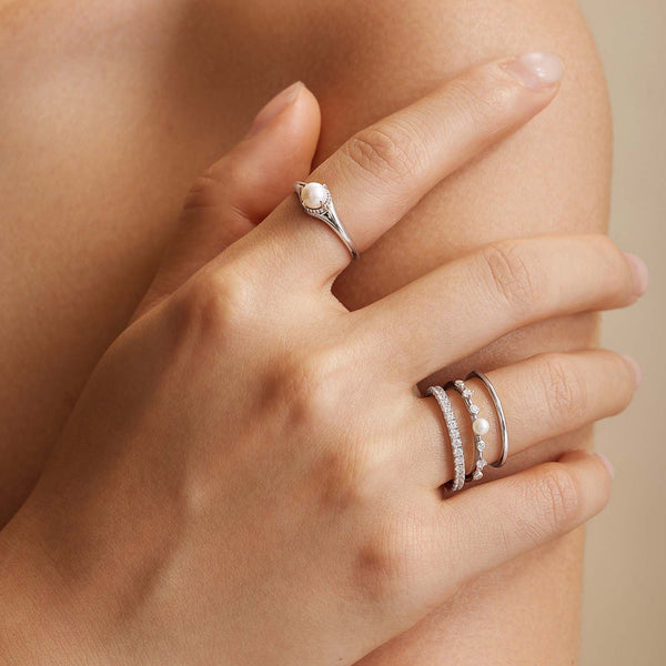 ANIA HAIE Chic Creator | Freshwater Pearl Zirconia Ring