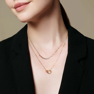 ANIA HAIE Miss Twinkle | Gold Interlinked Circles Pavé Necklace