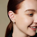 ANIA HAIE Miss Twinkle | Silver Sparkle Double Huggies Earrings