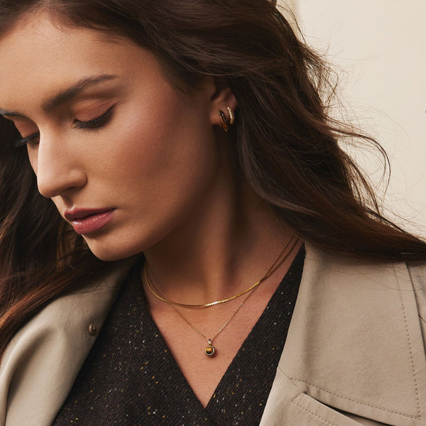 ANIA HAIE Lady Cozy | Gold Tiger Eye Pendant Necklace