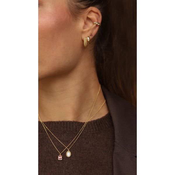 Karma Collier Klassiek Ovale Steen Wijn Paars