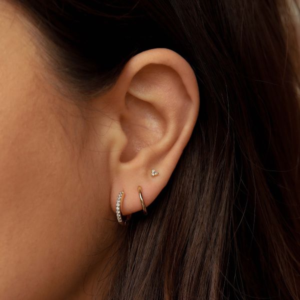 Karma Oorknoppen Zirconia Triple Flower Crystal