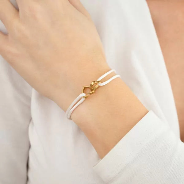 Michelle Bijoux Bracelet 2 Hearts One Size Gold