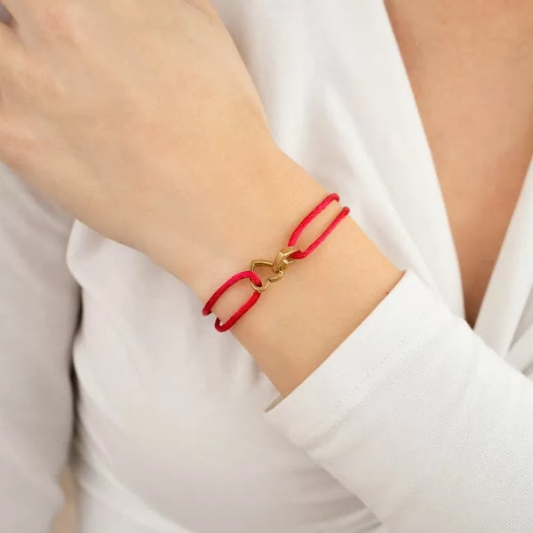 Michelle Bijoux Bracelet 2 Hearts One Size Gold