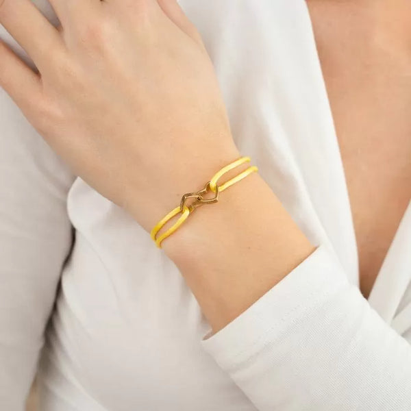 Michelle Bijoux Bracelet 2 Hearts One Size Gold
