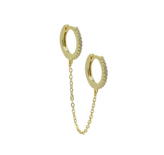 Karma Oorringen Hoop Zirkonia Chain