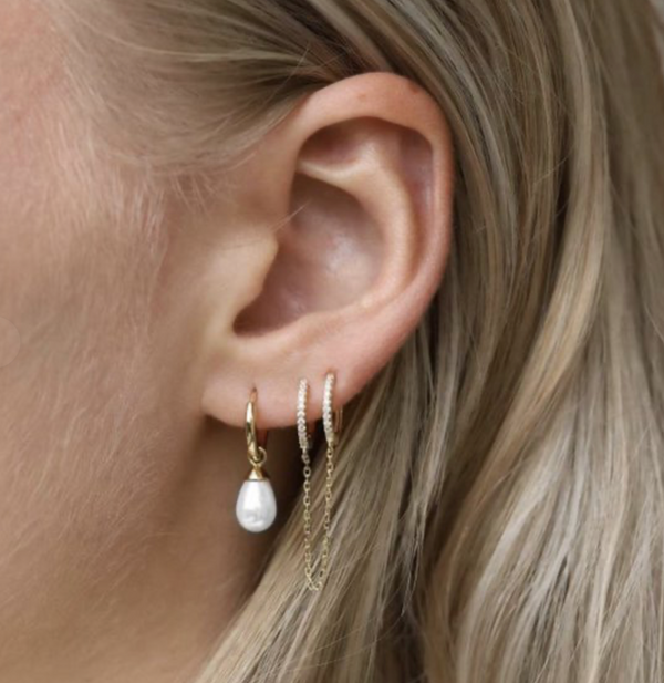 Karma Oorringen Hoop Zirkonia Chain