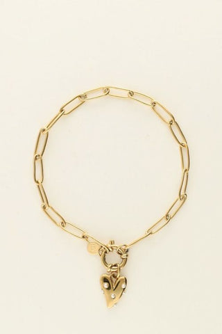 My Jewellery Armband met groot hart en parels