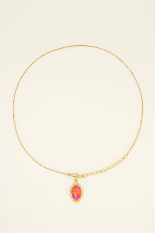 My Jewelery Casa fiore necklace with pink flower pendant 