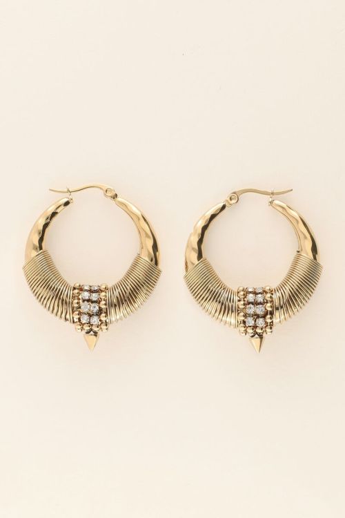 My Jewelery Chunky earrings with rings & rhinestones 