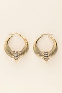 My Jewelery Chunky earrings with rings & rhinestones 