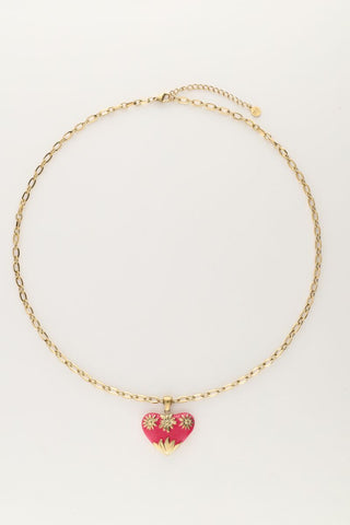 My Jewellery Art schakelketting met roze vintage hart