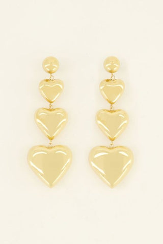 My Jewelery Statement earrings with three hearts 