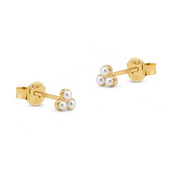 Karma Oorknoppen Karma Symbols Goldplated Parel